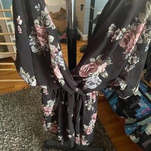 Juniors sheer romper/beautiful floral romper